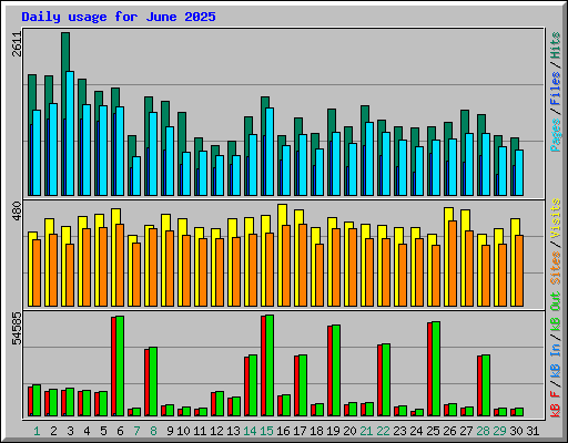 Daily usage for June 2025