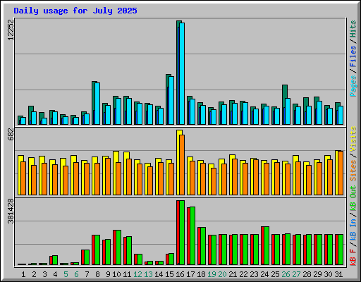 Daily usage for July 2025