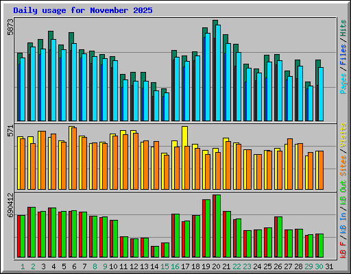 Daily usage for November 2025