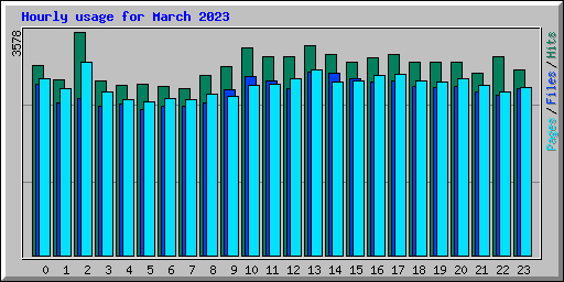 Hourly usage for March 2023