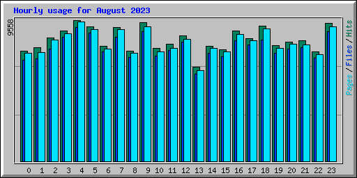 Hourly usage for August 2023